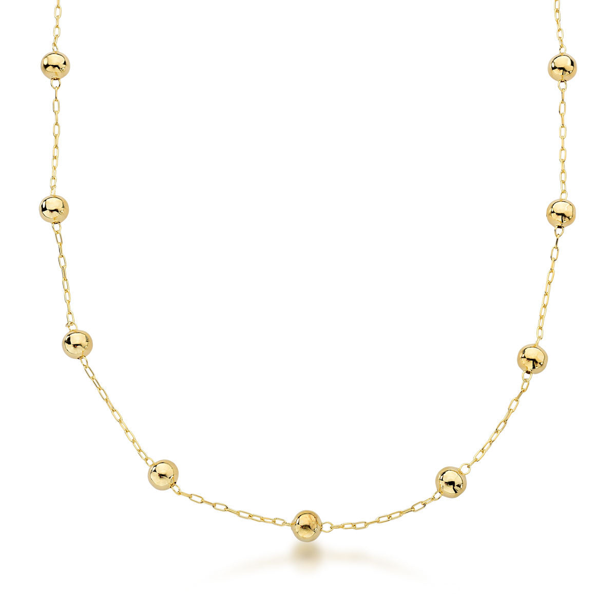 Collar esferas 45 cm  Enchapado en Oro