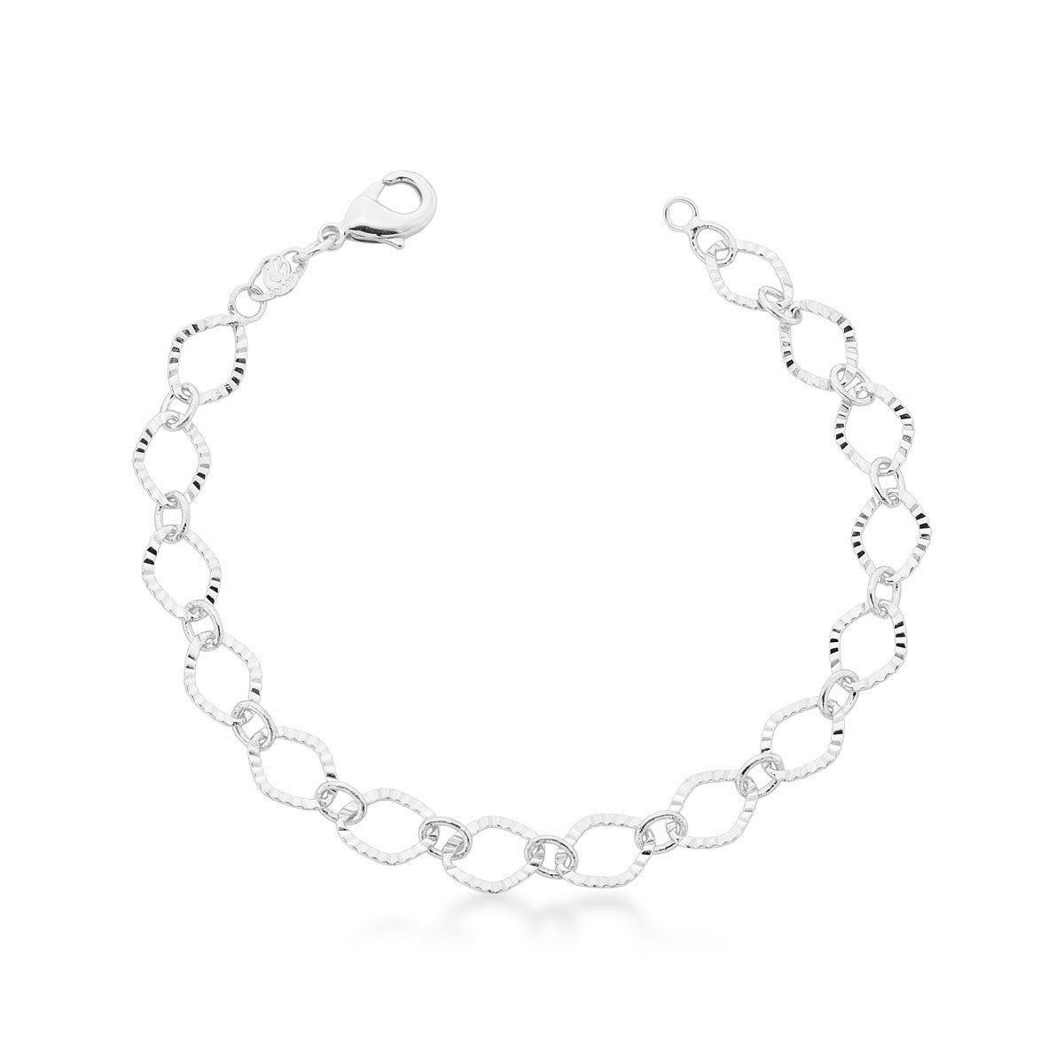 Pulsera ovalos 19 cm Enchapado en Plata