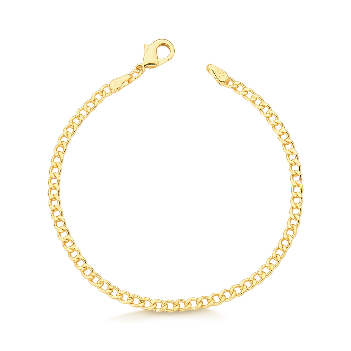 Pulsera  eslabon plana 19 cm Enchapado en Oro