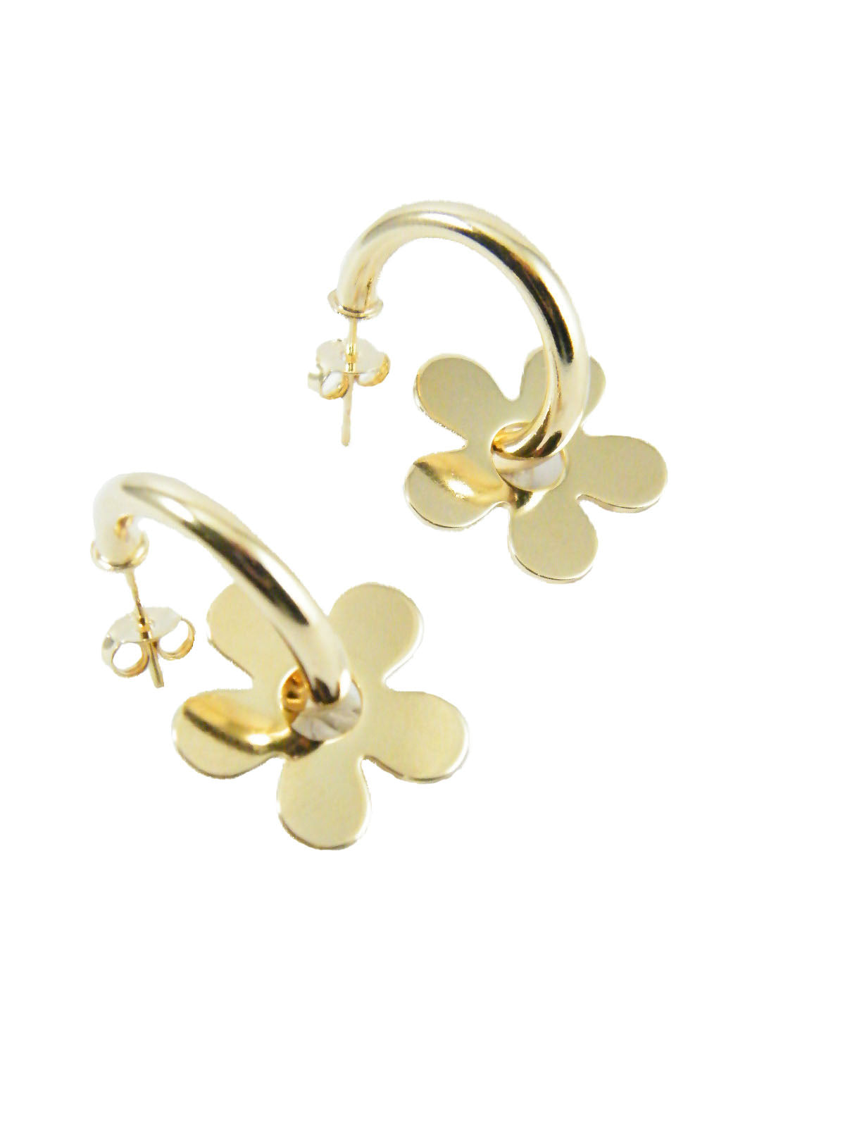 Aro Argolla Flor 2 cm Enchapado en Oro