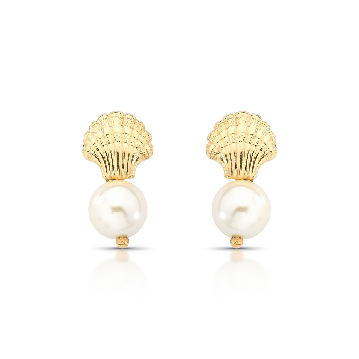 Aro con Perla Fantasía 10 mm Enchapado en Oro