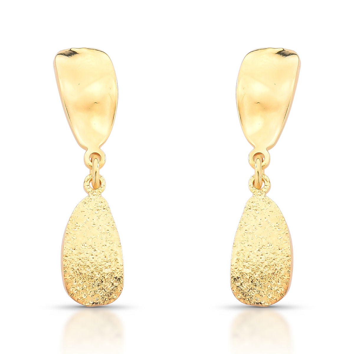 Aro largo satinado Enchapado en Oro