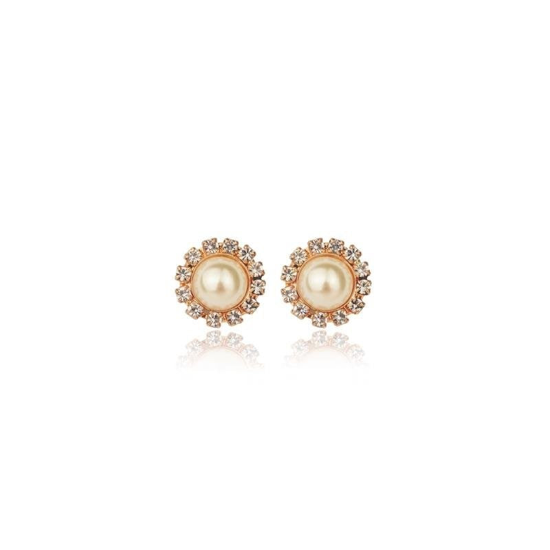 Aro Perla con strass 5 mm Enchapado en Oro