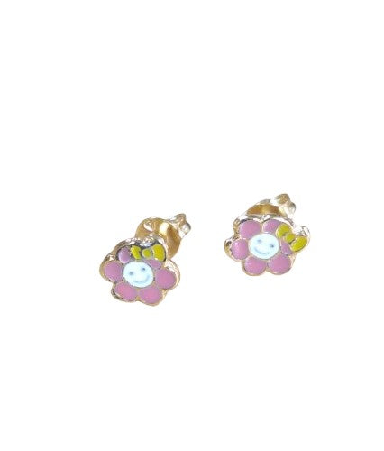 Aro flor carita rosada 0,8 mm Enchapado en Oro