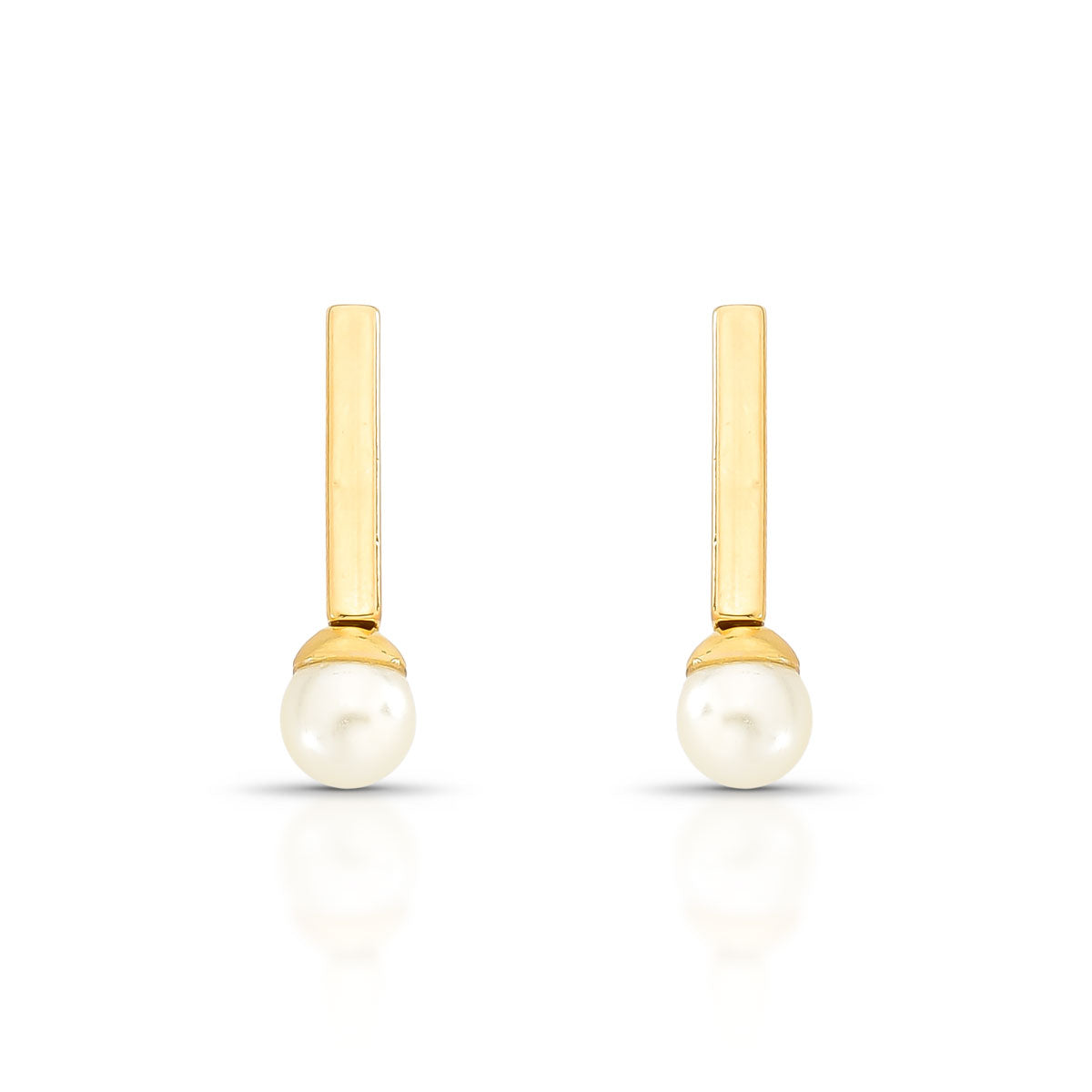Aro perla palito 5 mm Enchapado en Oro