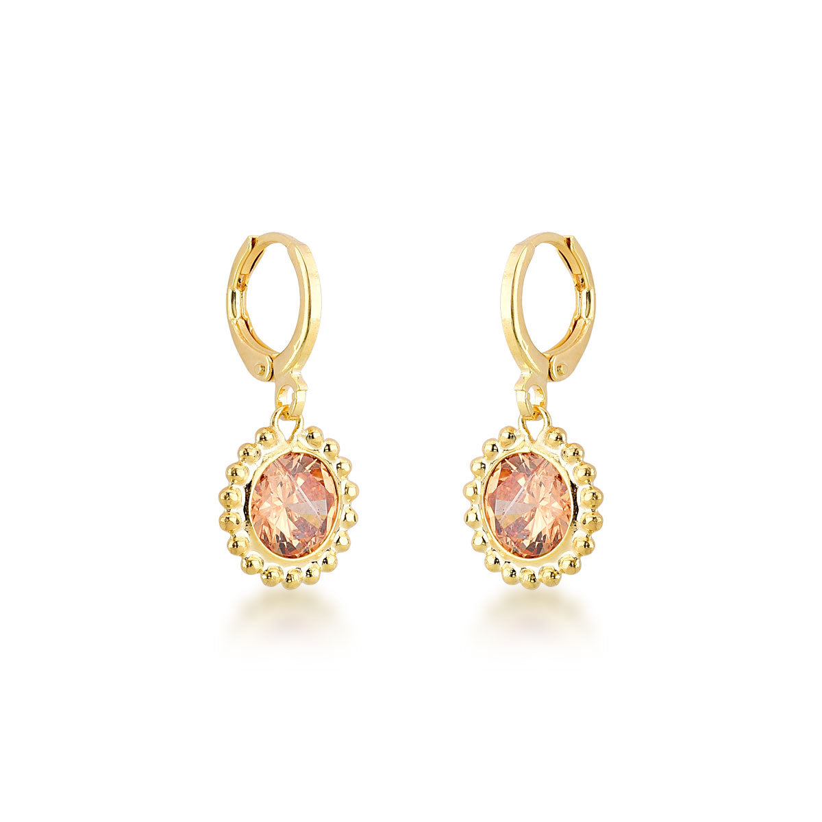 Aro strass color  ambar Enchapado en Oro