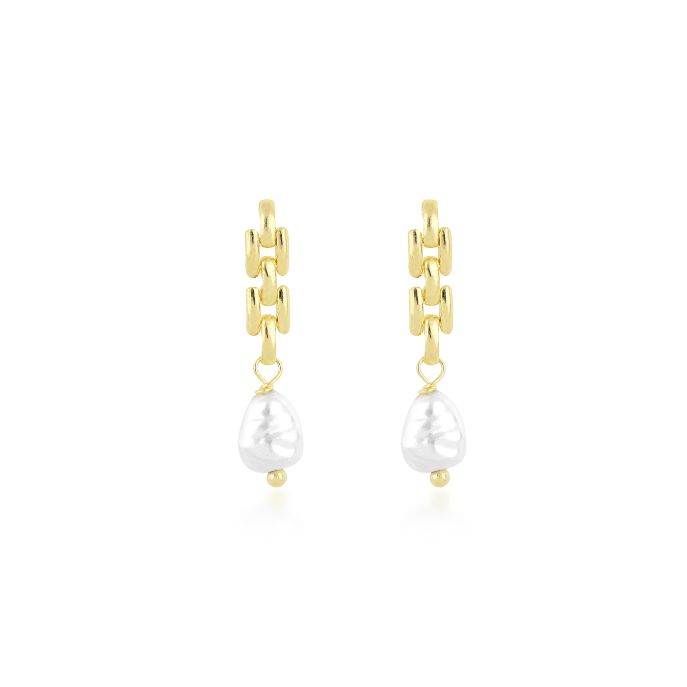 Aro cadena con  Perla fantasia  Enchapado en Oro