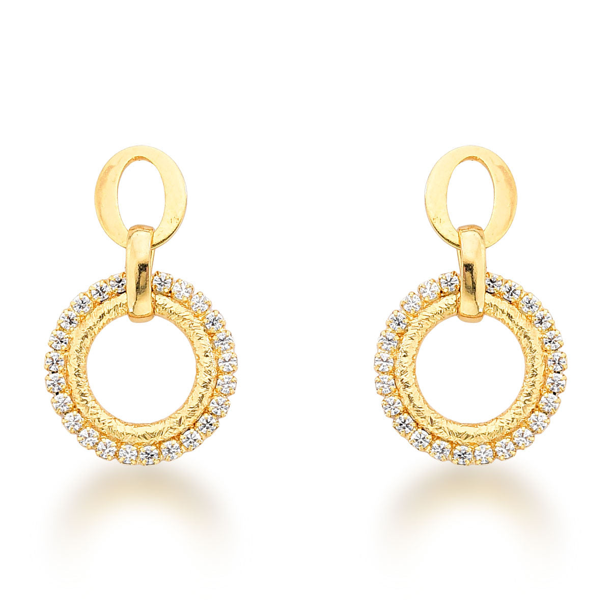 Aro con strass Enchapado en Oro