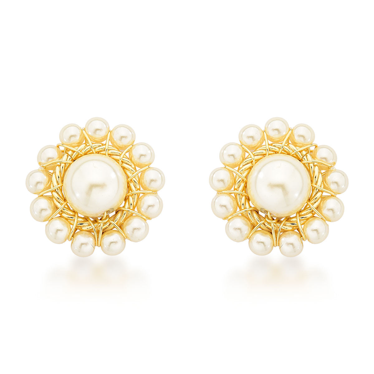 Aro con Perlas  Enchapado en Oro