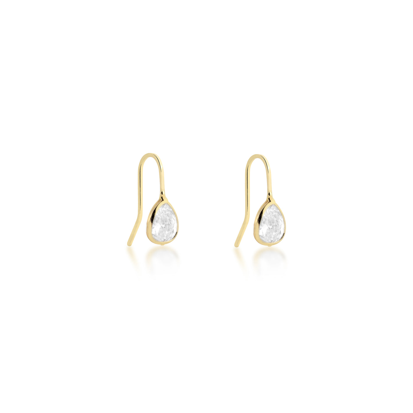 Aro gota cristal Enchapado en Oro