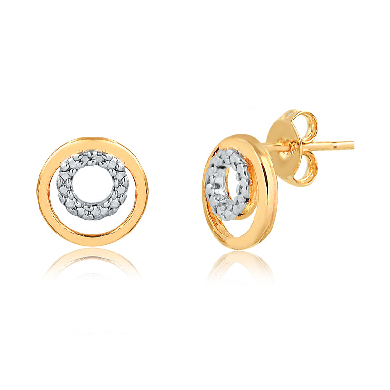 Aro redondo con rodio 1 cm Enchapado en Oro