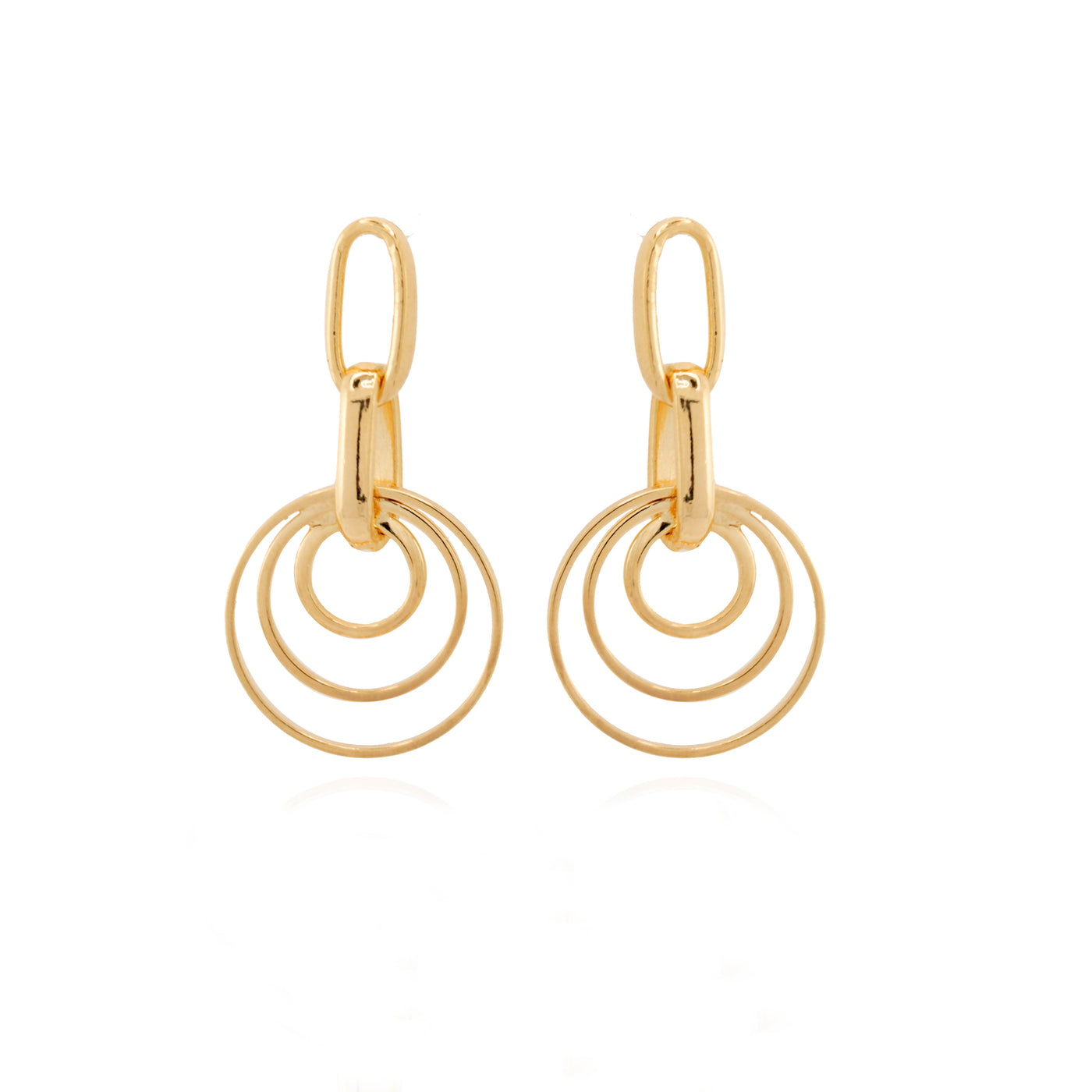 Aro largo 3,5 cm Enchapado en Oro