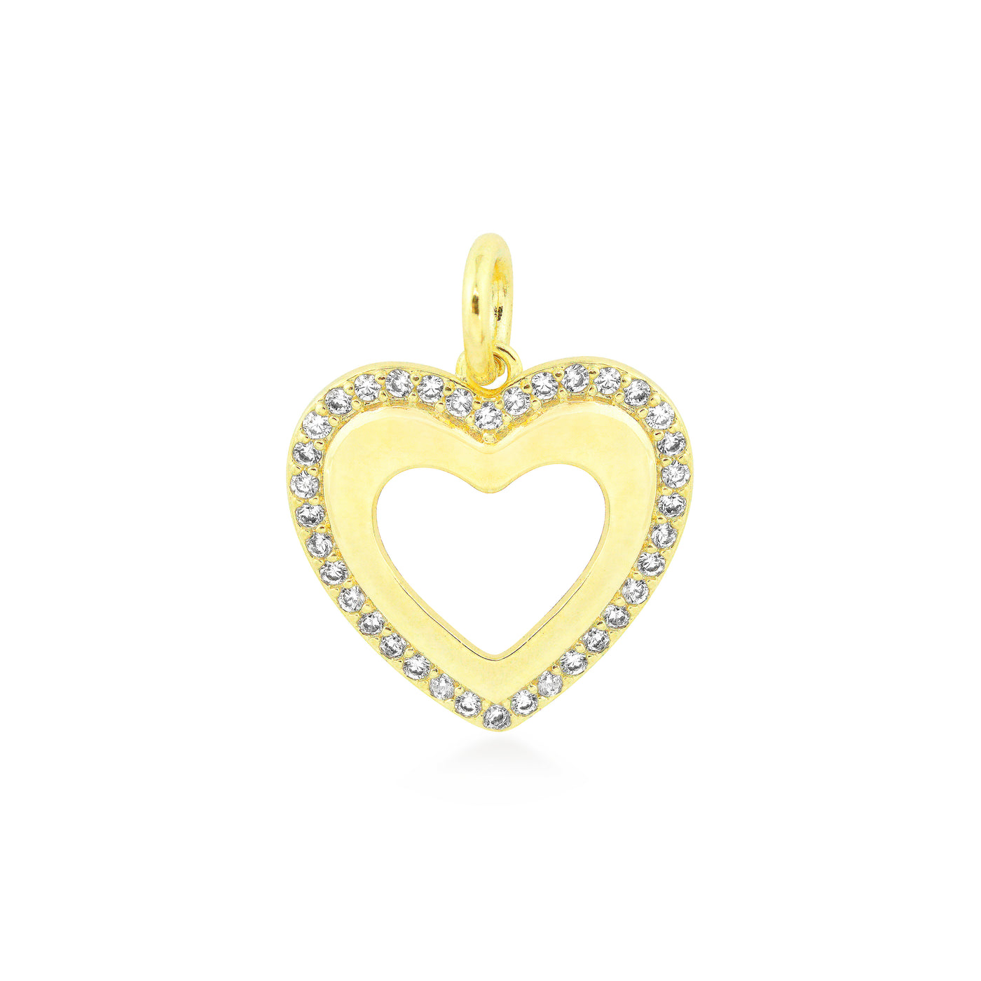 Colgante corazon strass 1,7 cm Enchapado en Oro