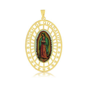 Colgante Virgen Guadalupe colores Enchapado en Oro