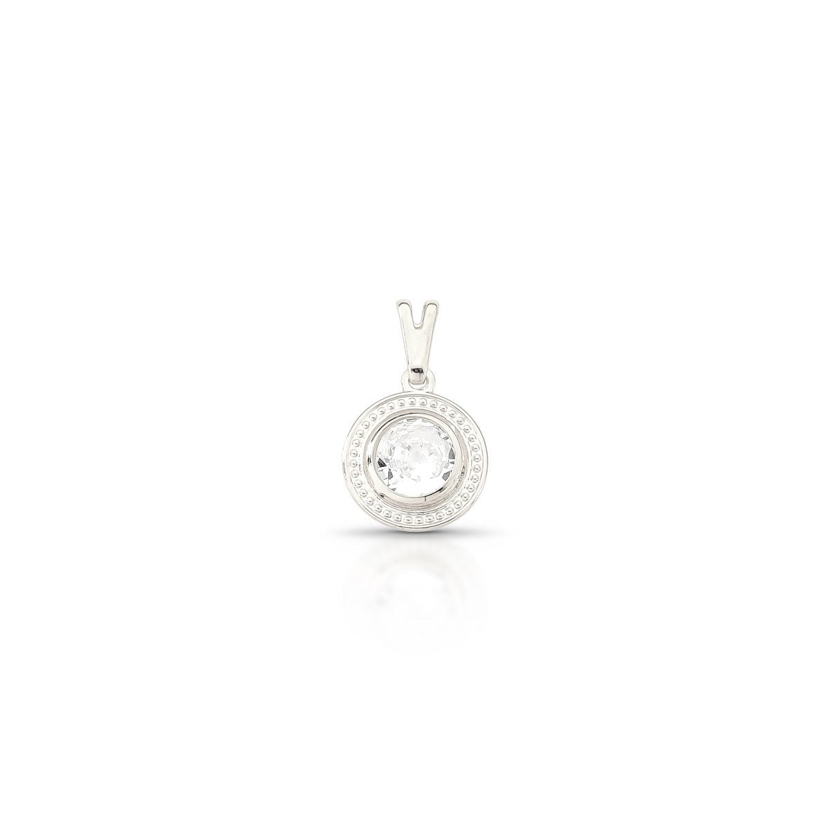 Colgante Cristal 1 cm Enchapado en Plata