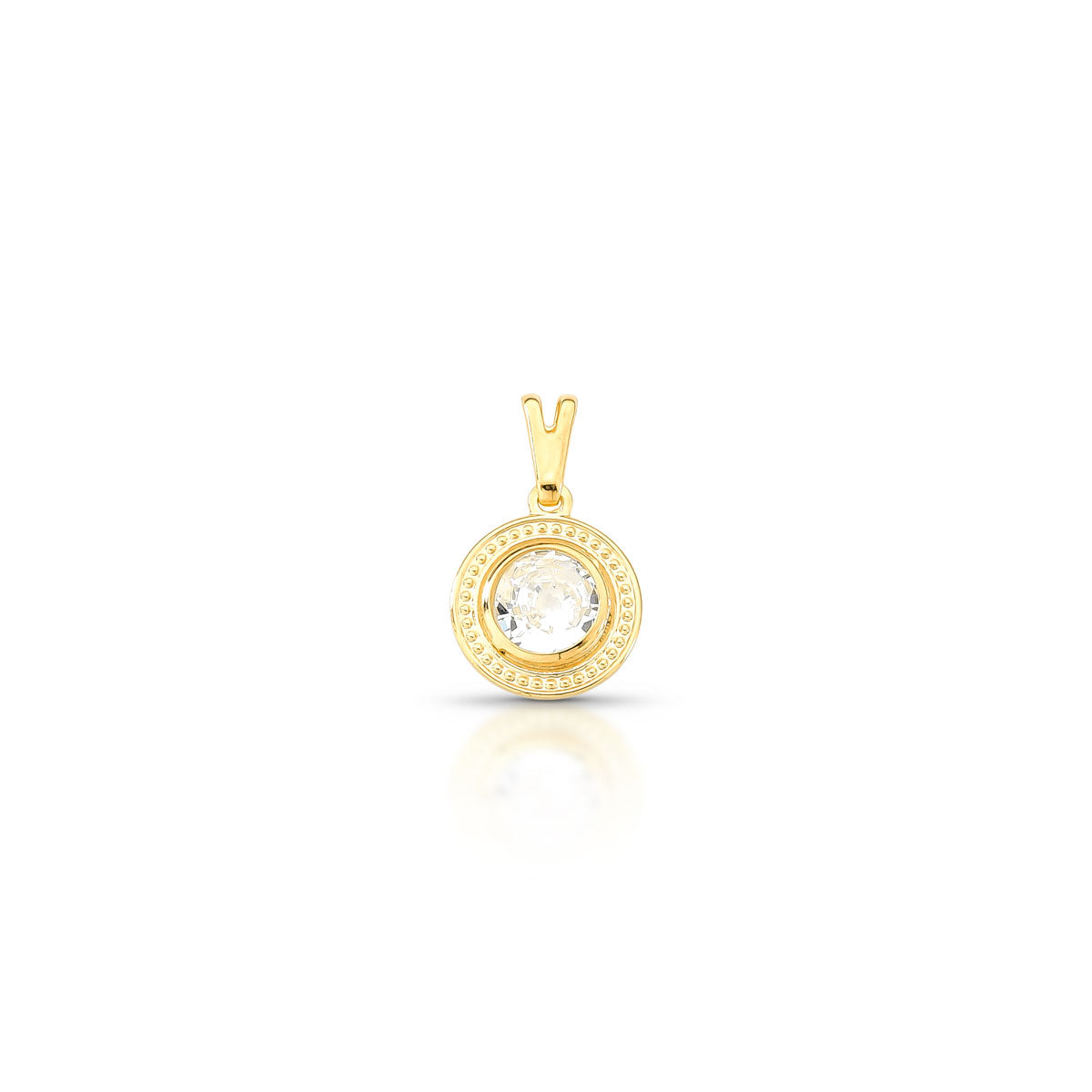 Colgante Cristal 1 cm Enchapado en Oro