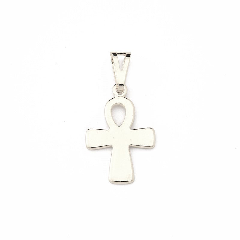 Colgante Cruz Egipcia 2,5 cm Enchapado en Plata