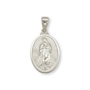 Medalla 3,5 cm Virgen Guadalupe Enchapado en Plata