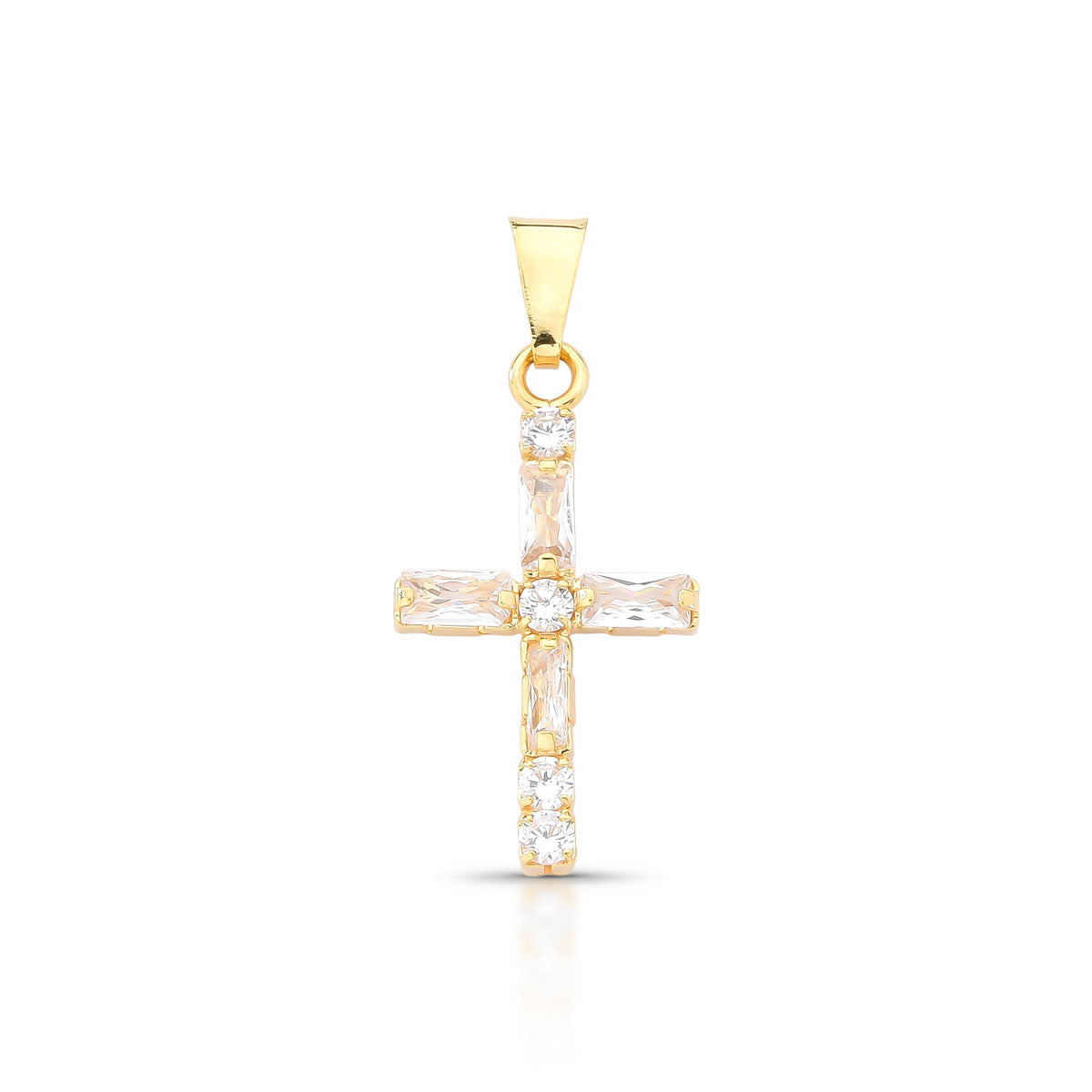 Colgante Cruz Strass  Enchapado en Oro