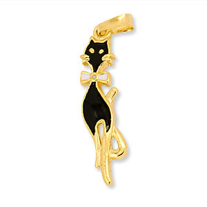 Colgante gato corbatín 3,5 cm Enchapado en Oro
