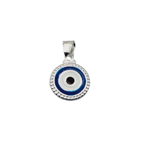 Colgante Ojo Turco 1 cm Enchapado en Plata