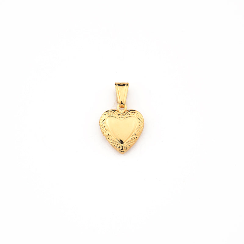 Colgante Corazón relicario 1,5 cm Enchapado en Oro