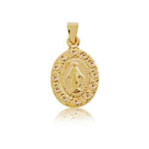 Virgen de los Rayos strass 2,2 cm Enchapado en Oro
