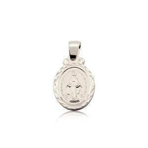 Colgante Virgen de los Rayos 1.5 cm Enchapado en Plata