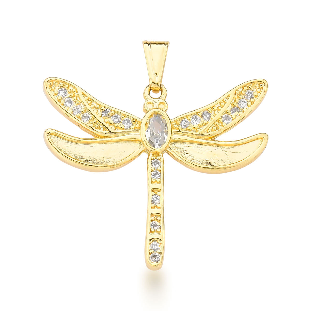 Colgante libelula cristal  2,5 cm Enchapado en Oro