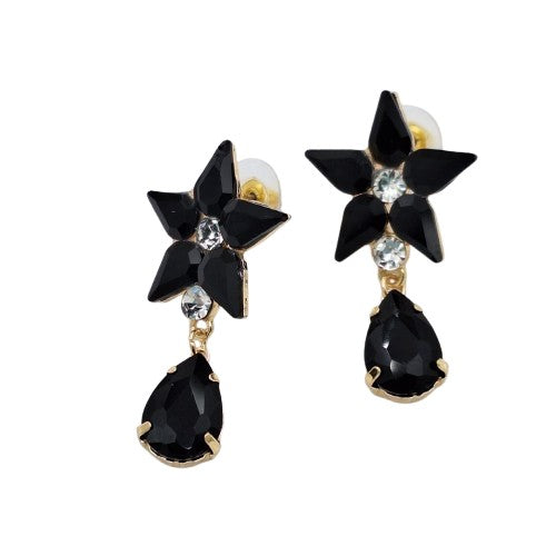 Aro flor negra  4 cm largo Bisutería