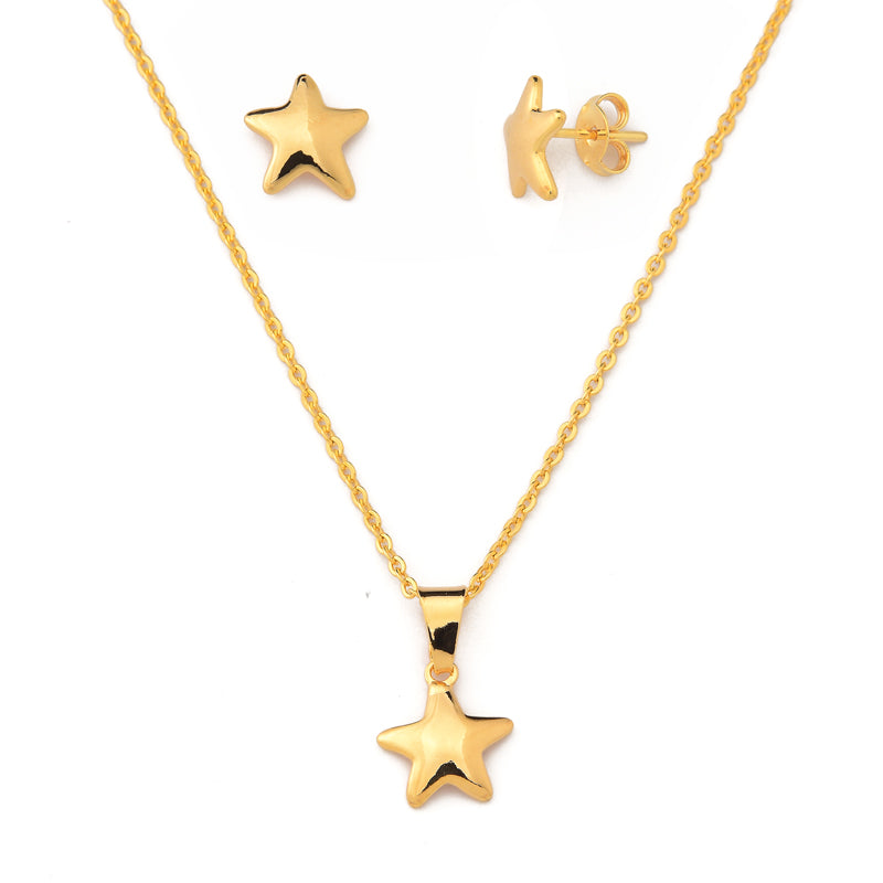 conjunto estrella 45 cm Enchapado en Oro