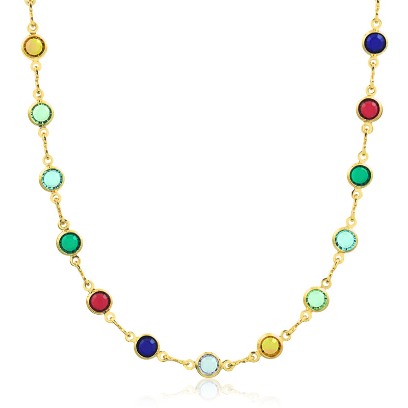 Collar colores redondo 45 cm Enchapado en Oro