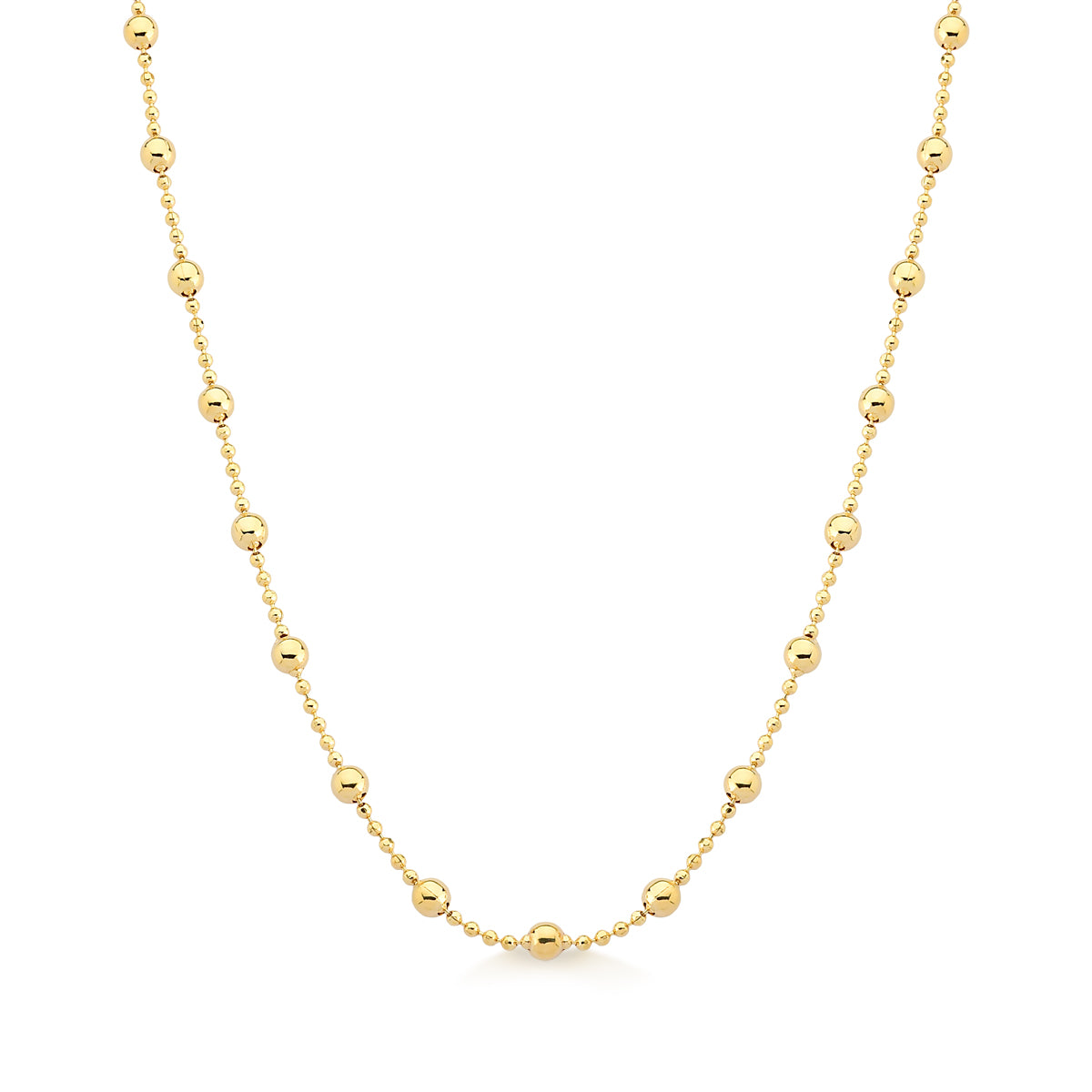 Collar pelotitas pequeñas 45 cm  Enchapado en Oro