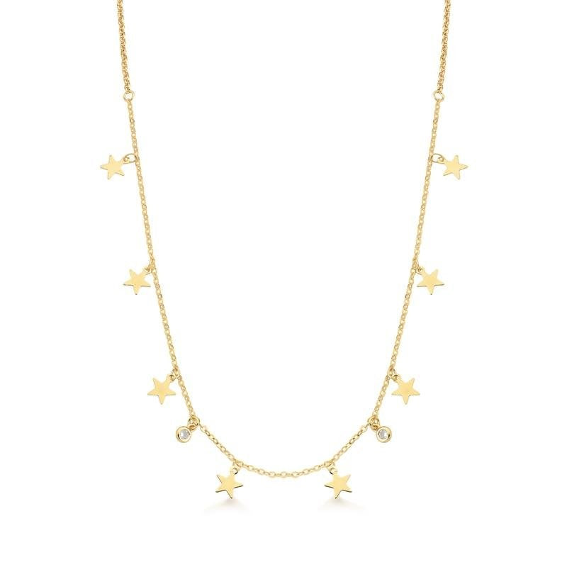 Collar estrellas con punto de luz 45 cm Enchapado en Oro