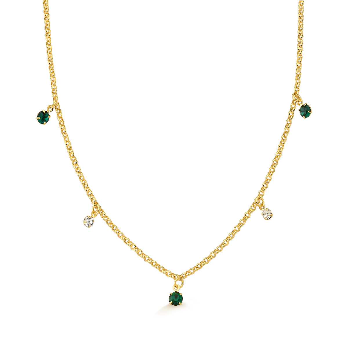 Collar punto de luz colores 45 cm  Enchapado en Oro