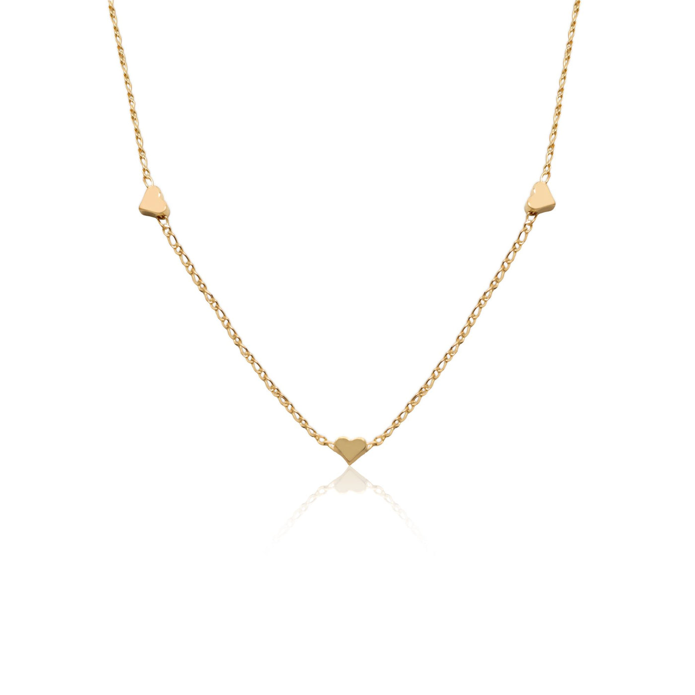 Collar corazones 45 cm  Enchapado en Oro