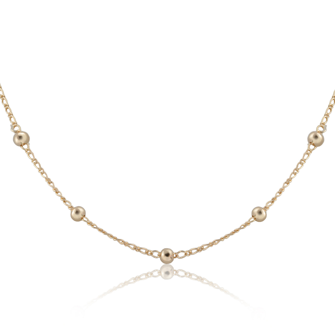 Cadena con pelotitas 45 cm Enchapado en Oro