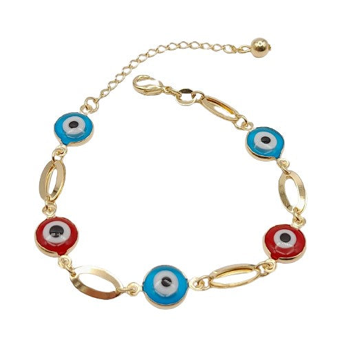 Pulsera Ojo Turco 19 cm Enchapado en Oro