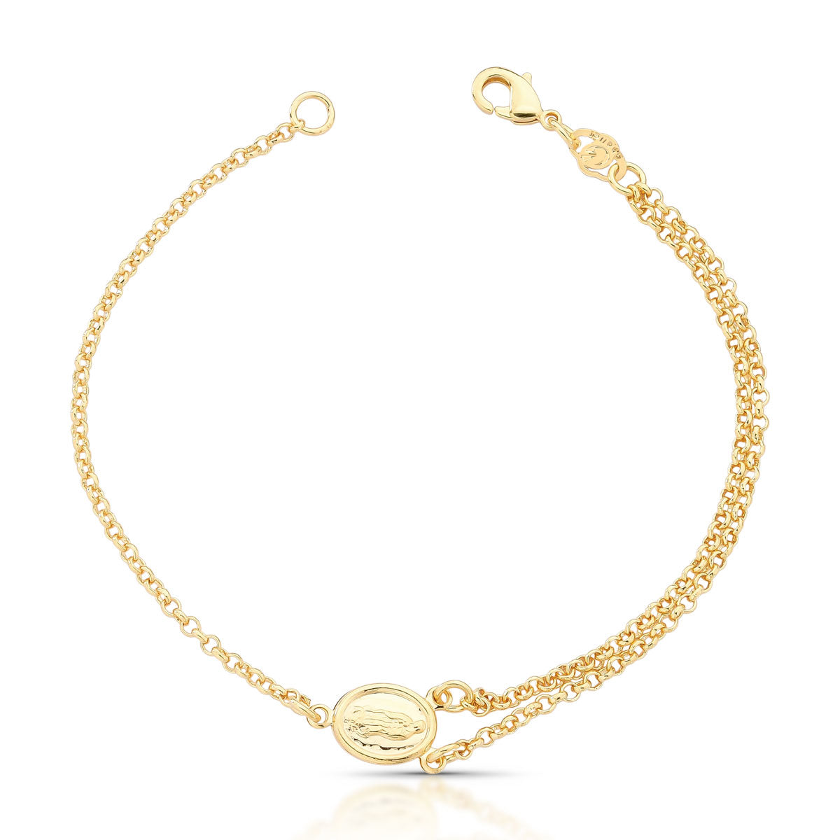 Pulsera virgen Guadalupe 19 cm Enchapado en Oro