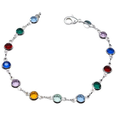 Pulsera colores 19 cm Enchapado en Plata