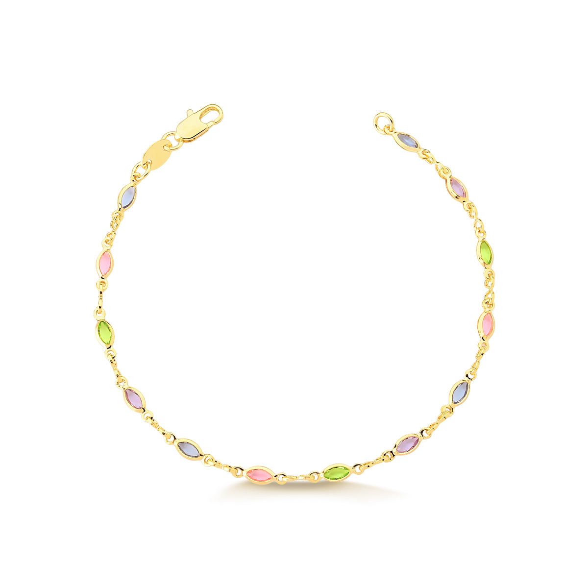 Pulsera Colores pastel 19 cm Enchapado en Oro