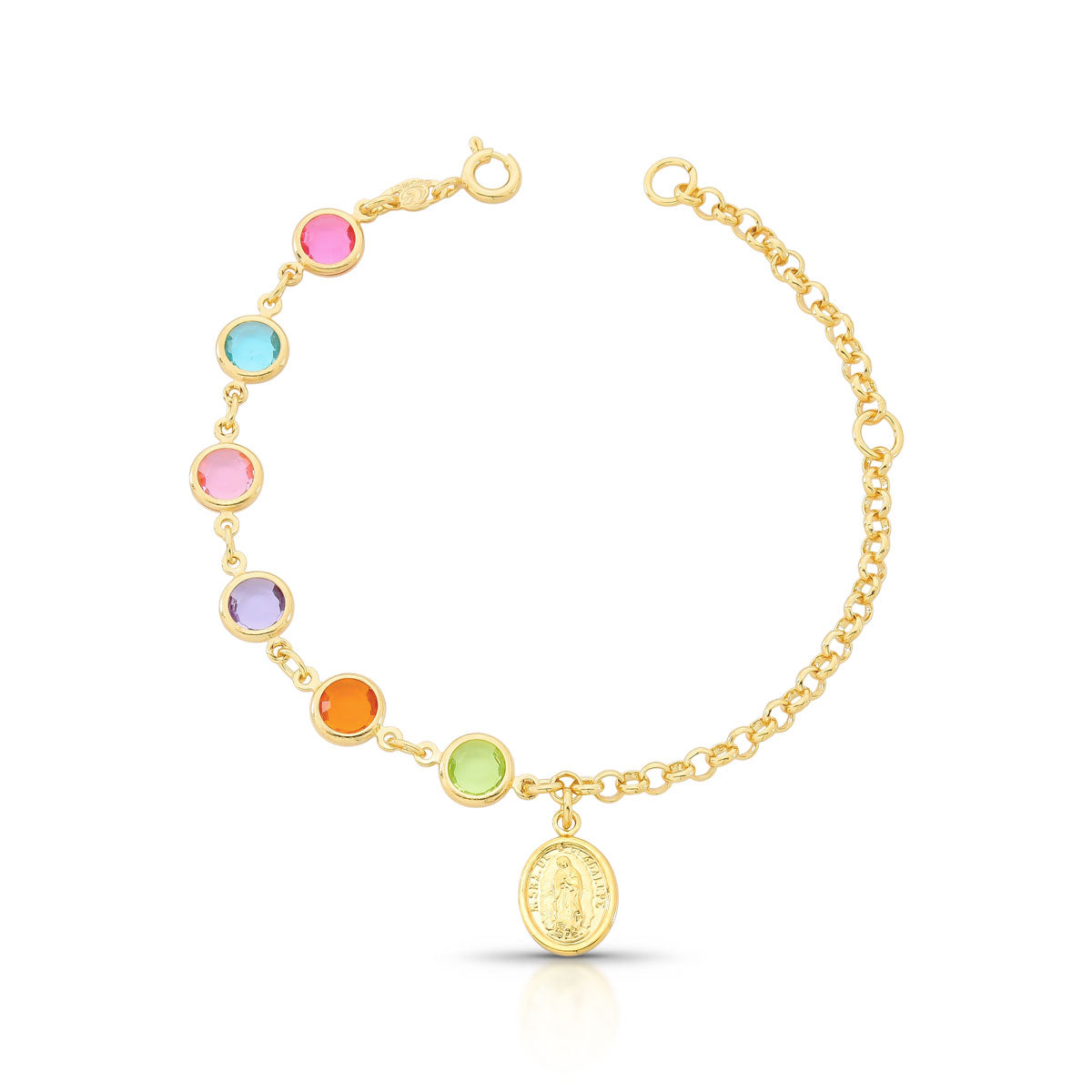 Pulsera colgante virgen Guadalupe 19 cm Enchapado en Oro