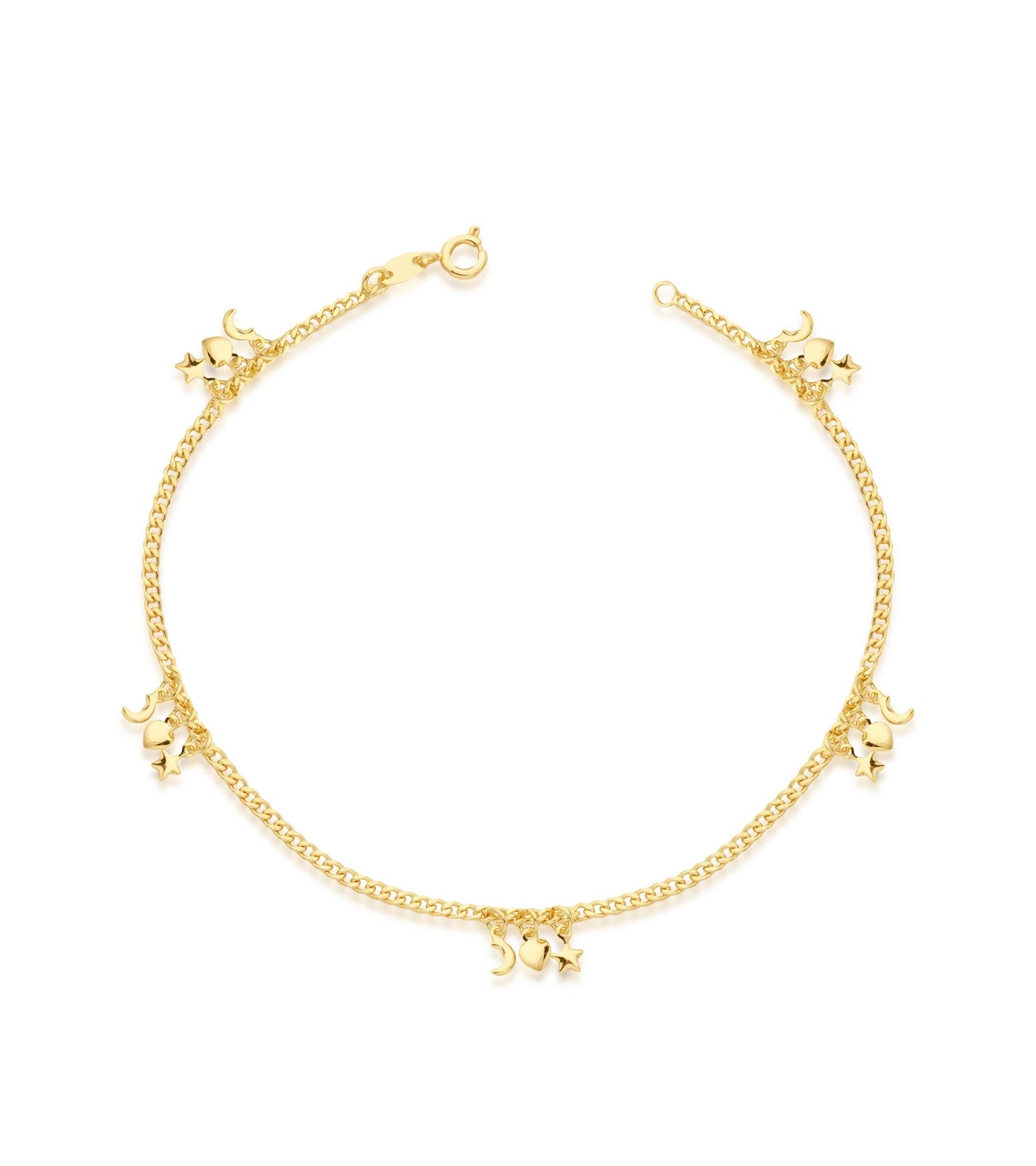 Tobillera colgantes 25 cm Enchapado en Oro