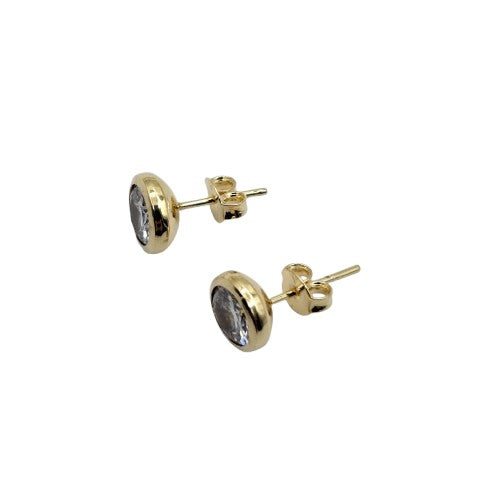 Aro chispon cristal 7 mm  Enchapado en Oro