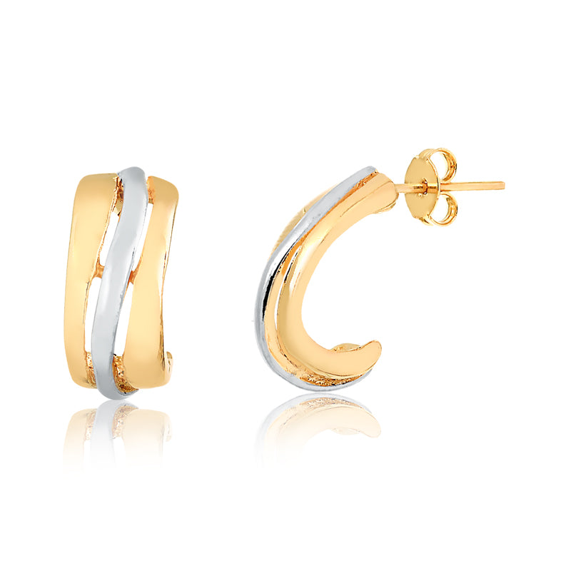 Aro curvo 1,5 cm Enchapado en Oro