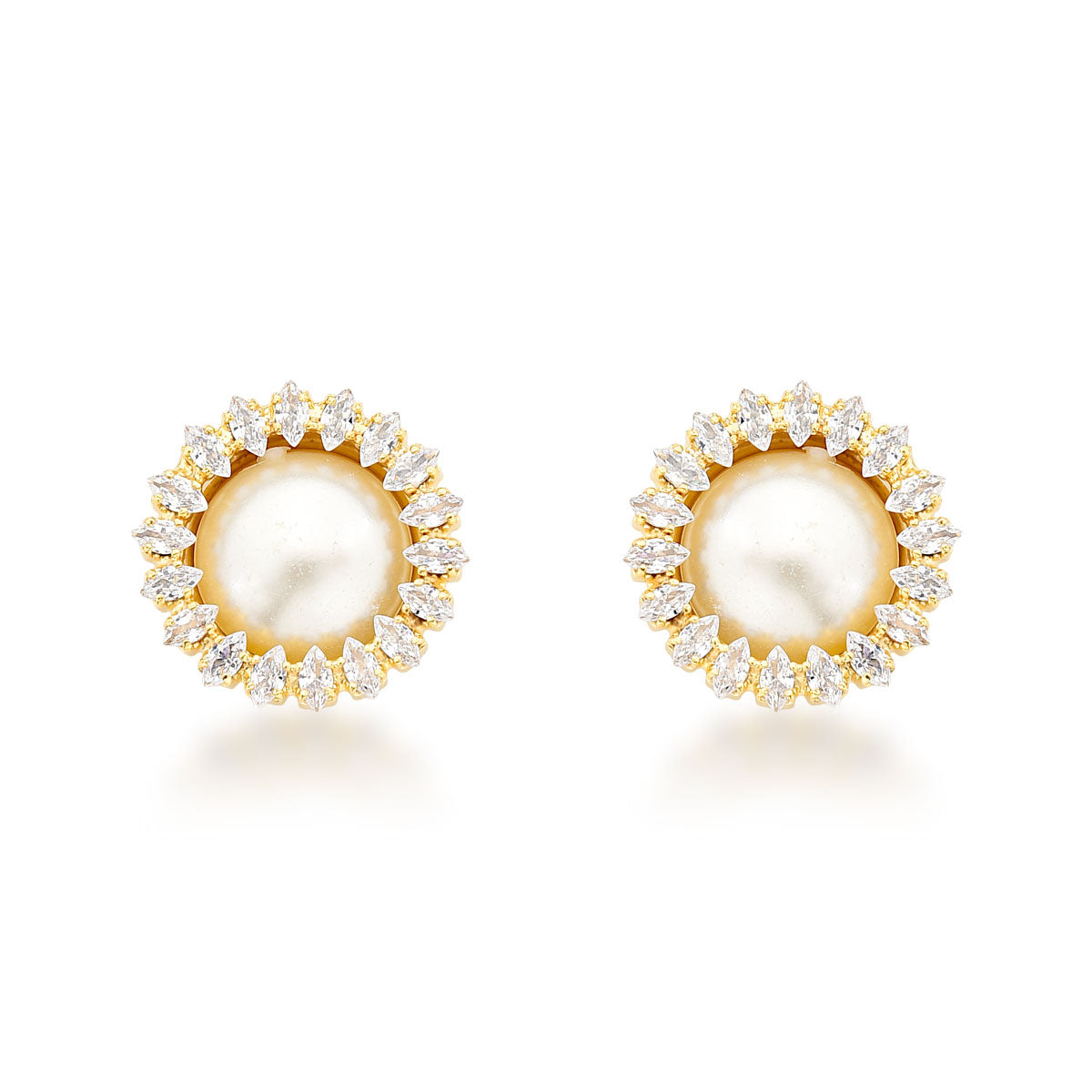 Aro Perla con strass Enchapado en Oro