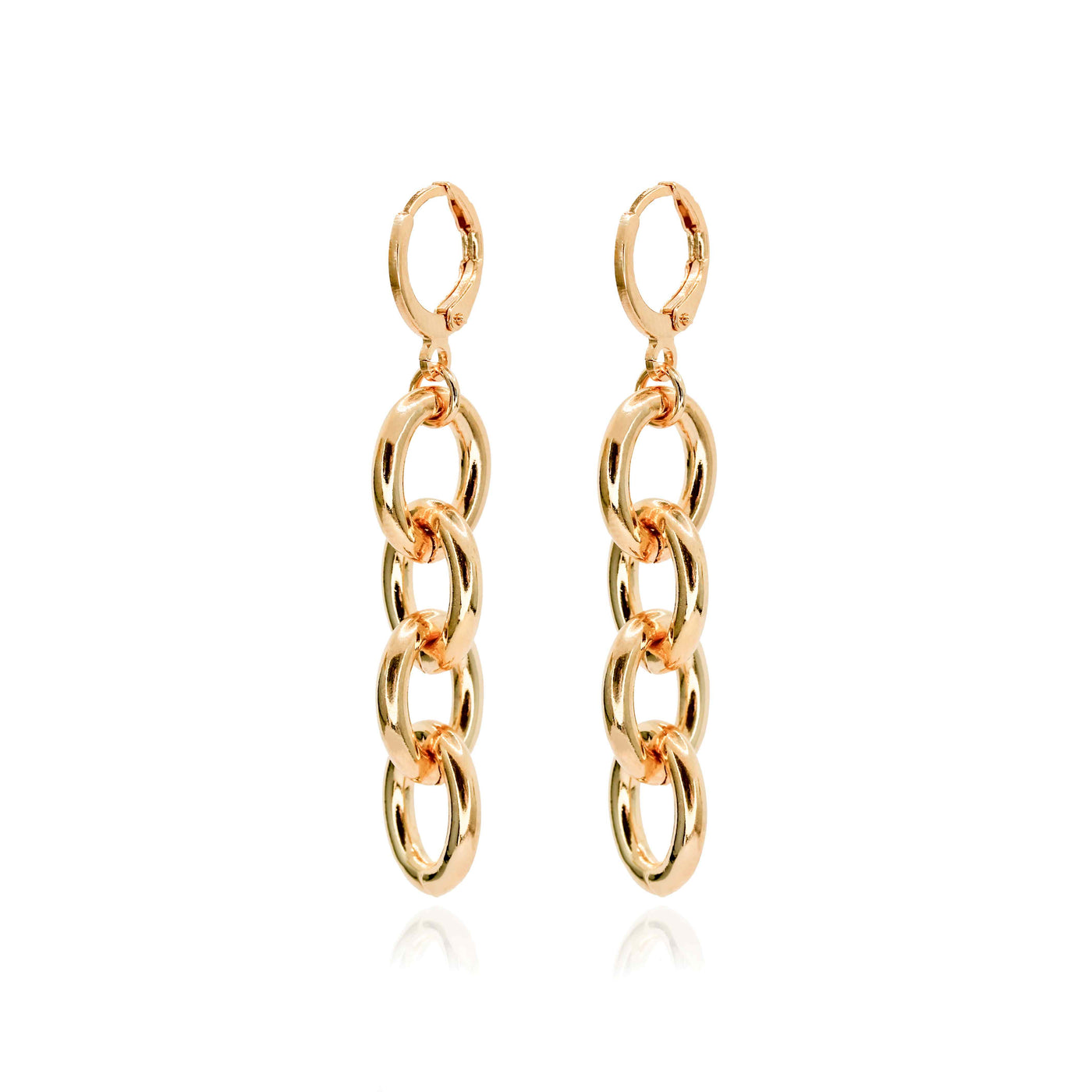 Aro largo argollas Enchapado en Oro