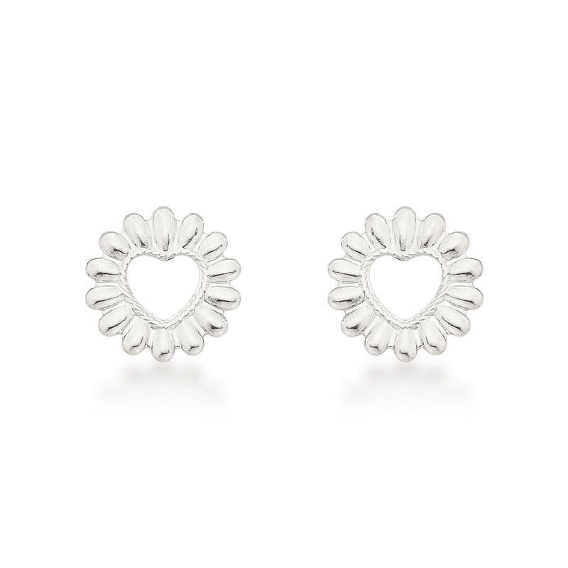 Aro corazon 1,4 cm Enchapado en Plata
