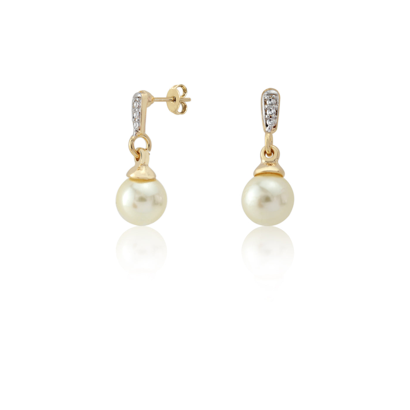 Aro Perla con rodio Enchapado en Oro