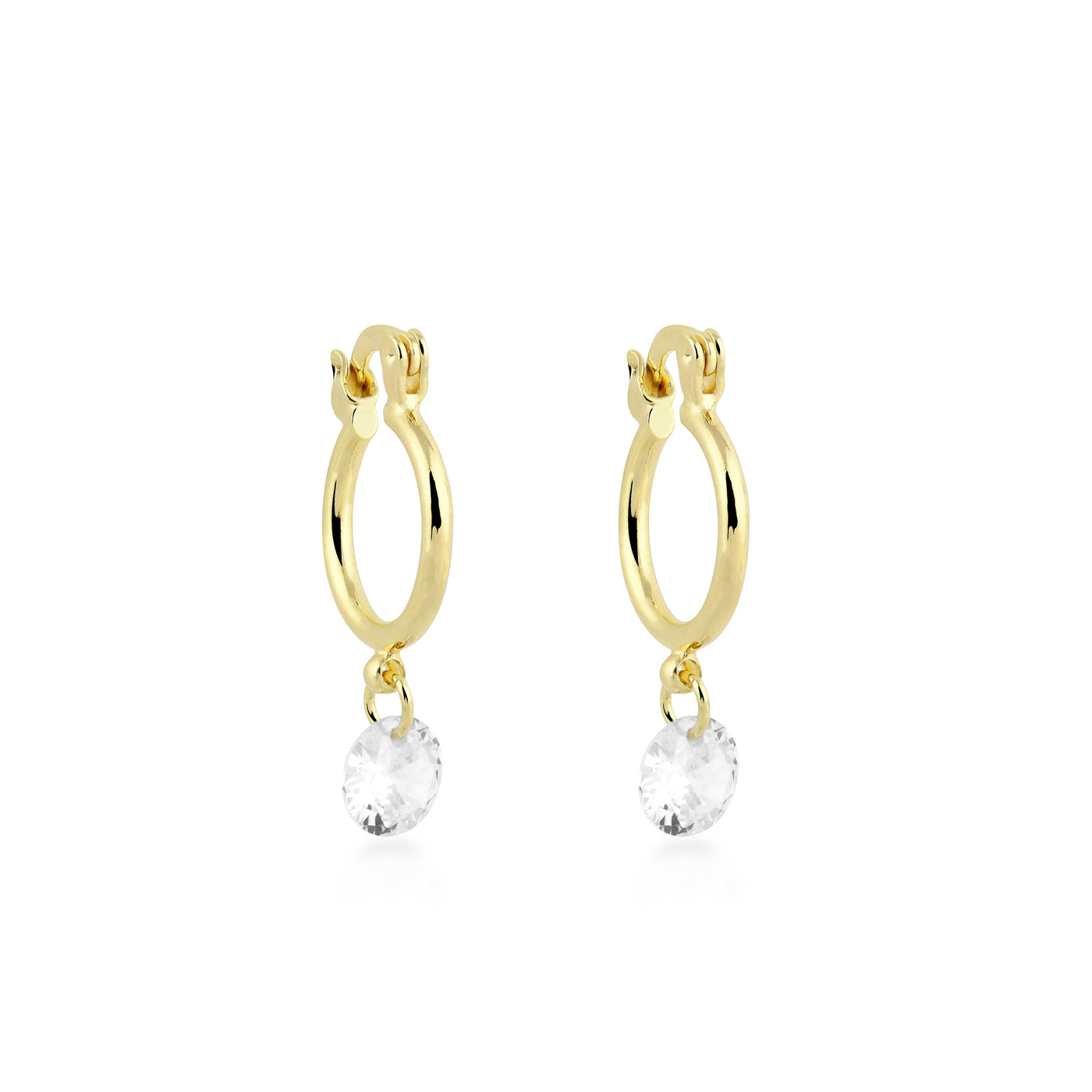 Aro Argolla con cristal Enchapado en Oro